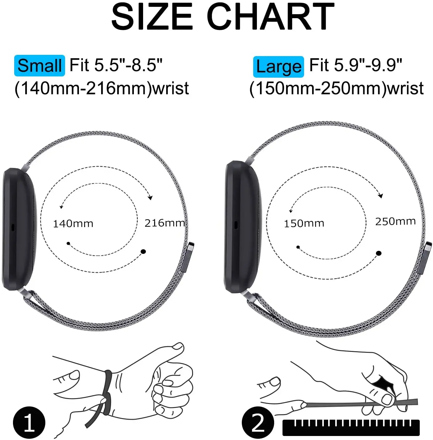 Tali jam tangan magnetik, tali arloji untuk Fitbit versa 4 3 Band Sense/Lite, gelang jam tangan magnetik Stainless Steel, gelang logam Fitbit versa 2 band