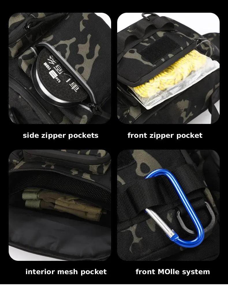 Multifunktionale Hüfttasche Taktische Camping-, Wander-, Kletter-, Brust-, Hüft- und Umhängetasche Angelzubehör-Köder-Aufbewahrungsrucksack – Detail 8