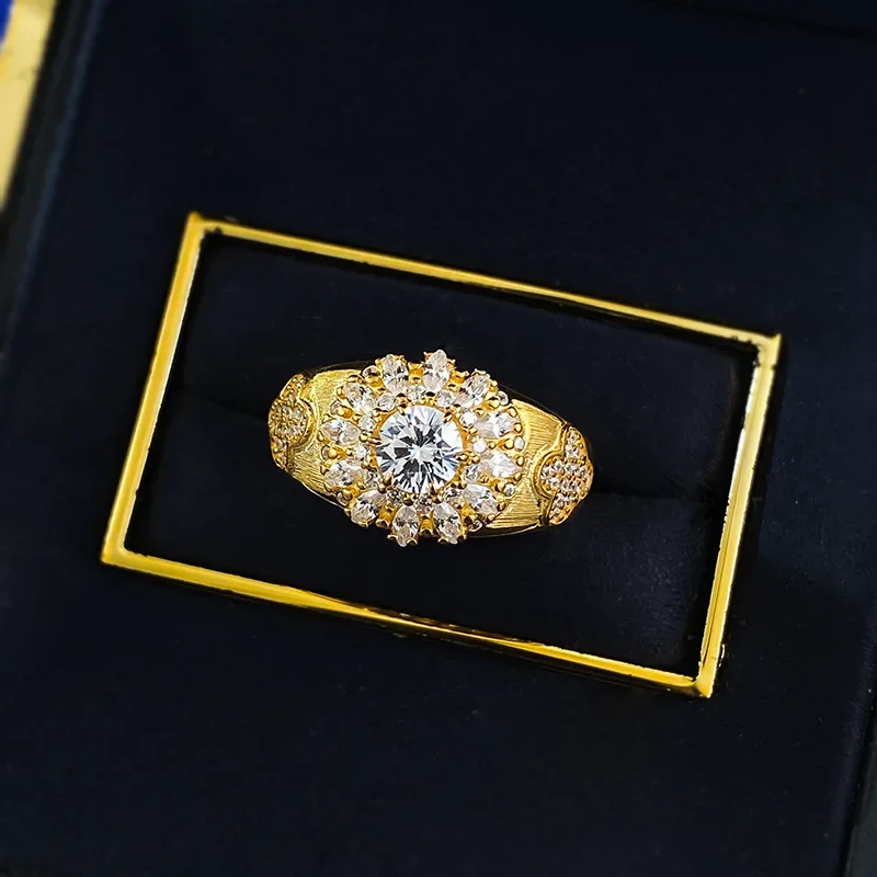 

S925 Silver Gold Plated Wealth Attraction Brilliant Little Red Book Same Style Fabric Home Brushed Ring Italian Jewelry