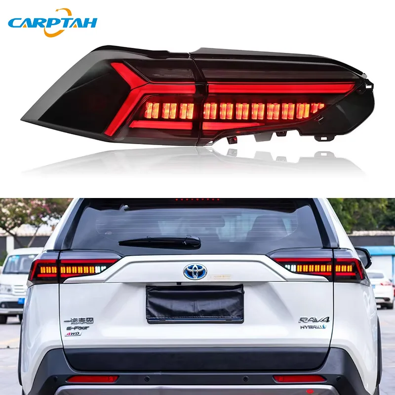 LED Car Accessory Rear Running Lamp For Toyota RAV4 2019 2020 2021 2022 2023 Tail Lights Yellow Turn Signal Reverse Brake Light