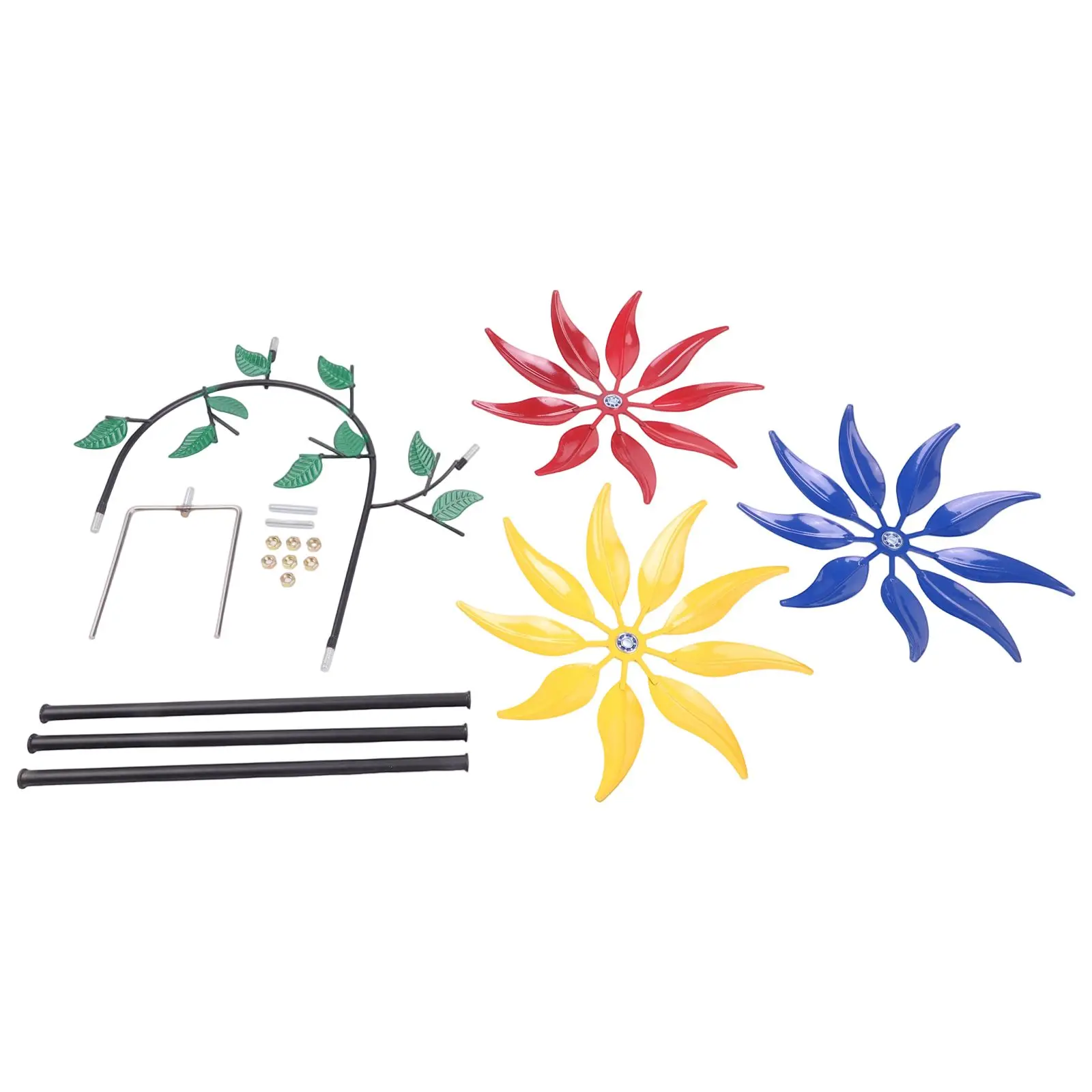 Colorful Flower Wind Spinner Garden Decor Colorful Windmill 30*20*95cm Garden Decor Dynamic Movement Easy Assembly