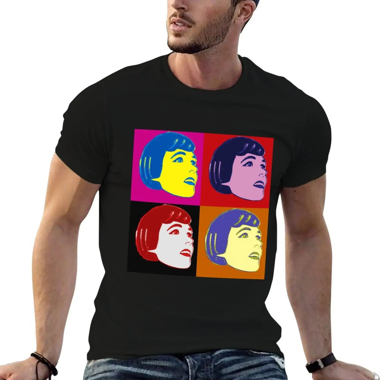 Camiseta Pop Art Julie Andrews para Homens, Camisetas de Alta Qualidade, Marca de Luxo, Camisetas Personalizadas para Homens, Pacote de Camisetas Brancas