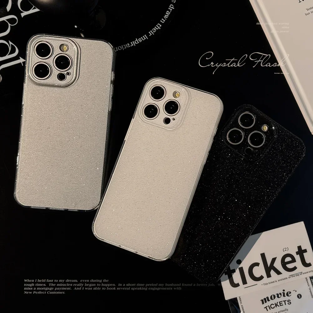 Silvery glitter shine simplicity Minimalism art Phone Case For iPhone 16 15 14 13 12 11 Pro Max Case Cute Luxury Cartoon Cover