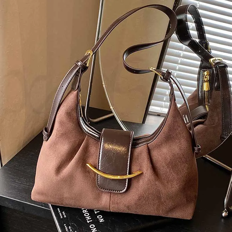 

Женская сумка через плечо из искусственной замши, дизайнерская сумка-тоут, винтажная бордовая сумка, женская сумка-босса.