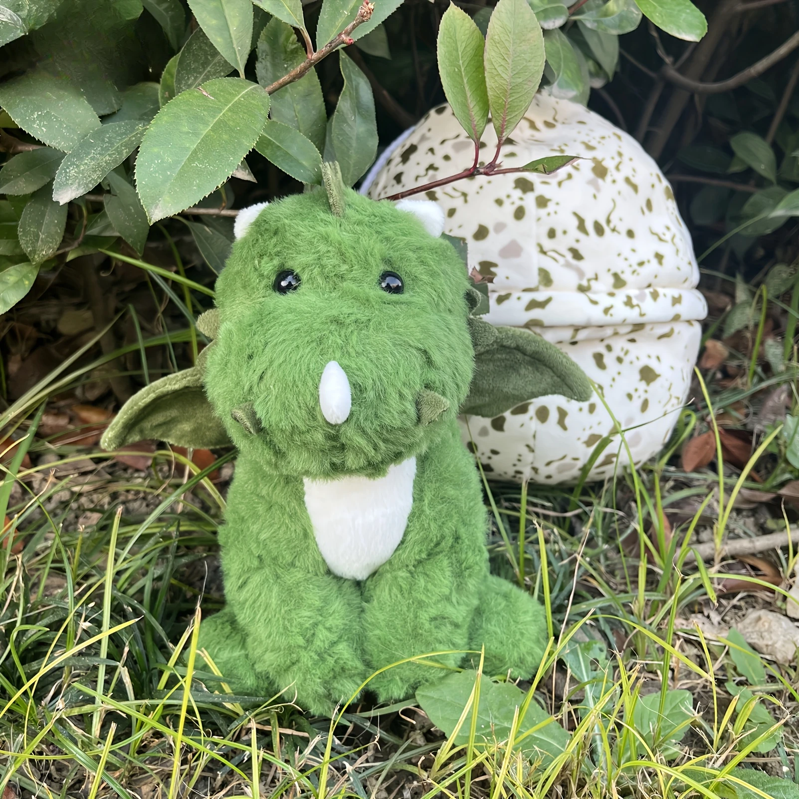 2-in-1 Transformable Green Winged Green Dinosaur Egg peluche-comodo compagno di sonno-coccole e tempo di riproduzione senza fine