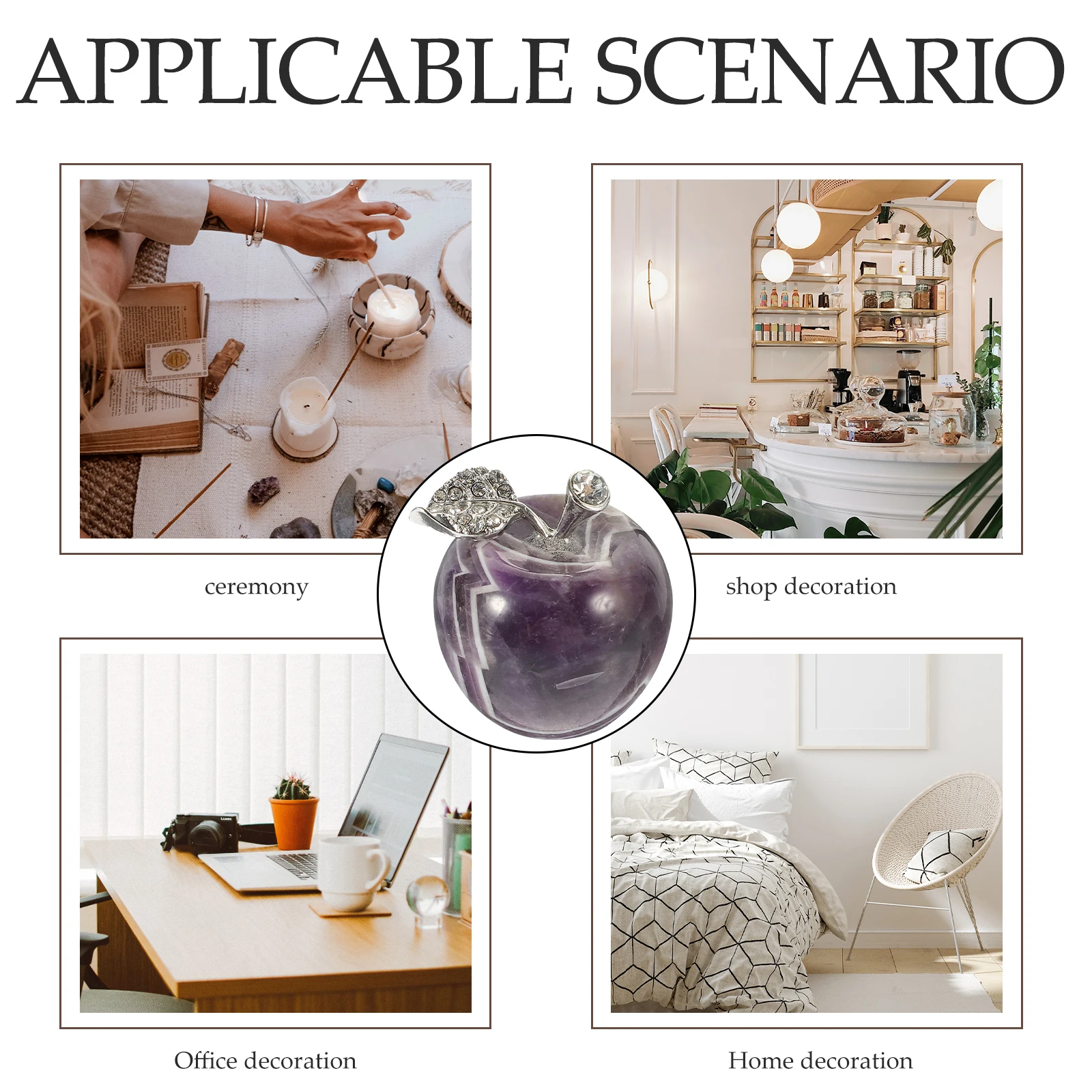 

Elegant Crystal Apple Decoration for Home Decor Shop Cafe Wedding Christmas Party Tabletop Ornament Festive Gift Idea