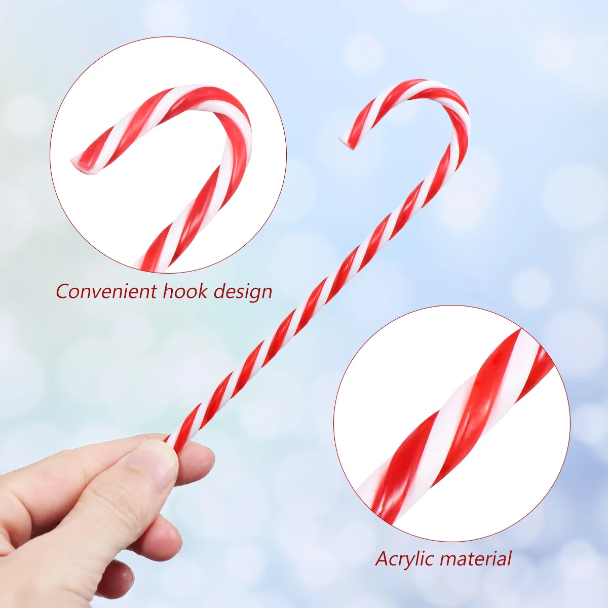 

18Pcs Creative Candy Cane Christmas Decorations Durable and Long Lasting for Trees and Walls 15cm Red White Candy Cane