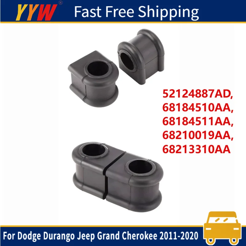 

2Pcs ABS Front Sway Bar Bushing Set For Dodge Durango Jeep Grand Cherokee 2011-2020 52124887AD,68184510AA,68184511AA,68210019AA