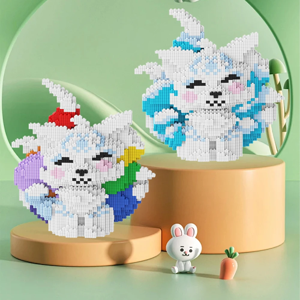 

Nine-Tailed Fox Assembled Building Blocks Small Particles Children's Toys Cute Toys Boys Girls Birthday Gift Series Ornaments