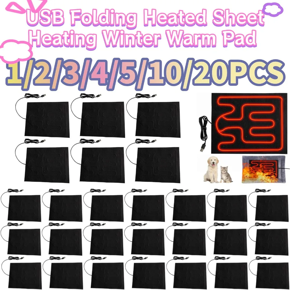 USB Folding Heated Sheet Heating Winter Warm Pad Cushion Waterproof Car Seat Heating Pet Cushion Temperature Control Heating Pad