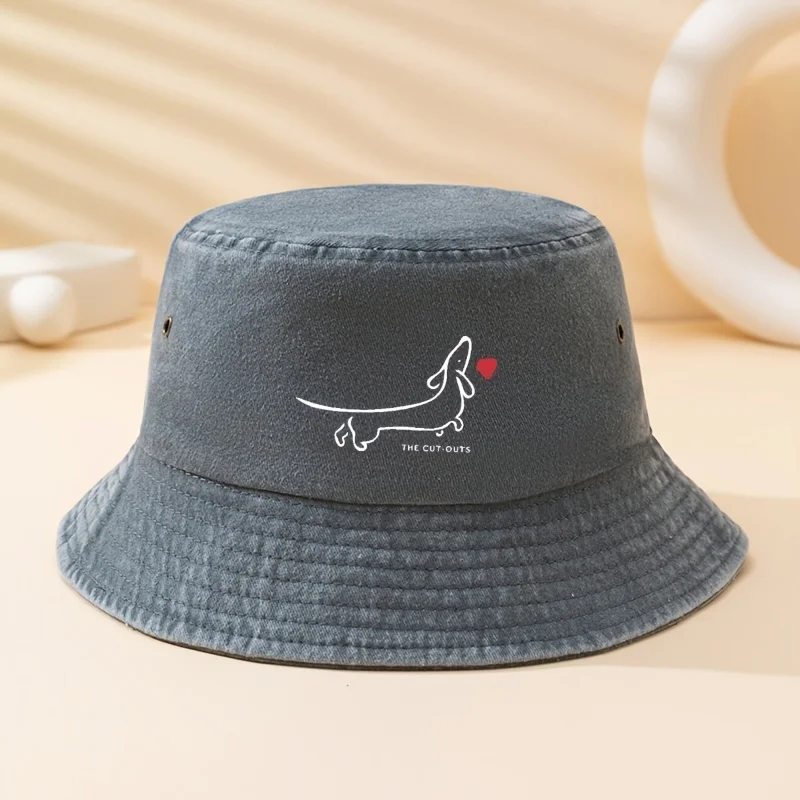 Men' & Women' Puppy Print Fisherman Hat - Lightweight Outdoor Bucket with Pull String Closure, Cordoba Suitable for Travel, Camp