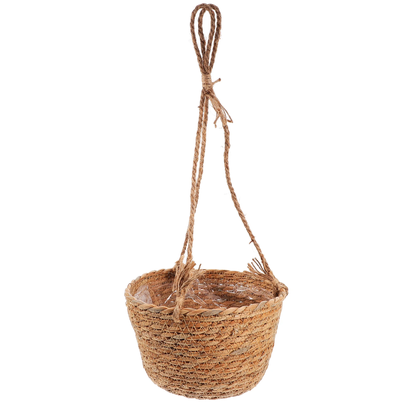 

Straw Hanging Pot 20cm Basket Woven Multi-Use Woven Planter Planter Baskets Decor Indoor Garden Plant Container