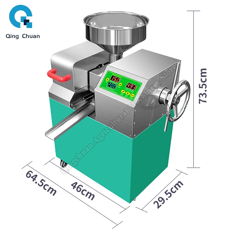 معدات معالجة بذور الزيت لضغط الزيت، ماكينة ضغط الزيت التجارية الصغيرة الذكية من الفولاذ المقاوم للصدأ