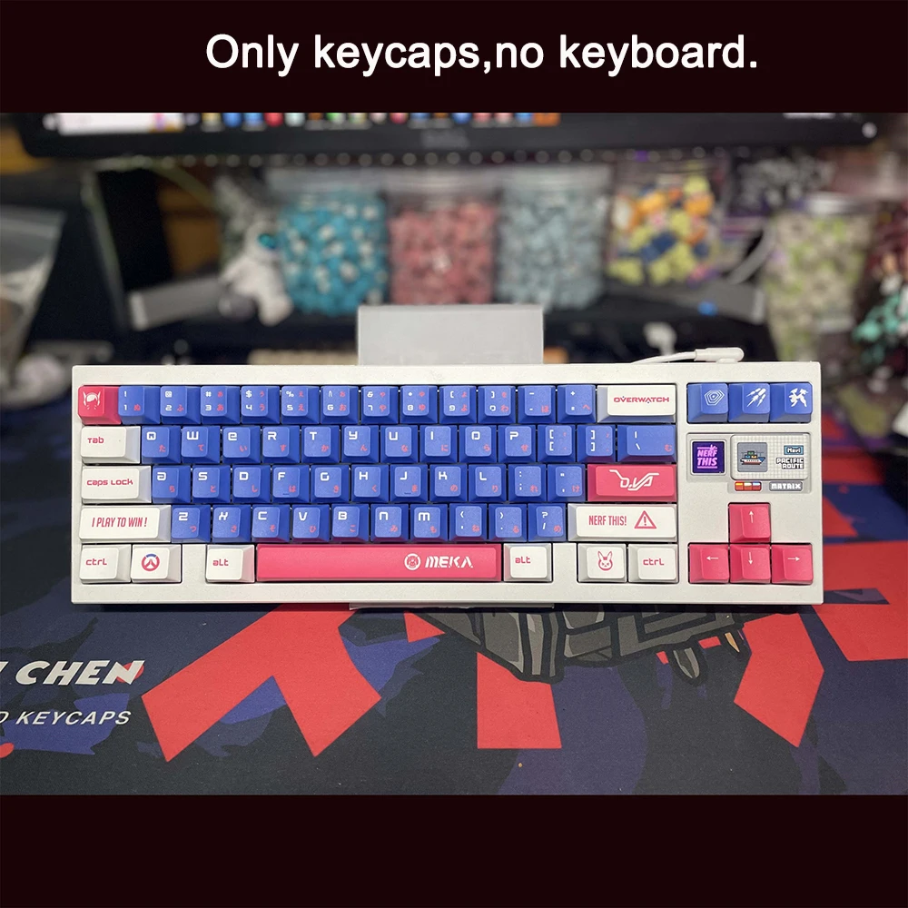Overwatch‌ Keycaps 130 Keys Anime Peripherals Character Keycap Cherry PBT Hot Sublimation For Mechanical Keyboard Gamer Key Caps