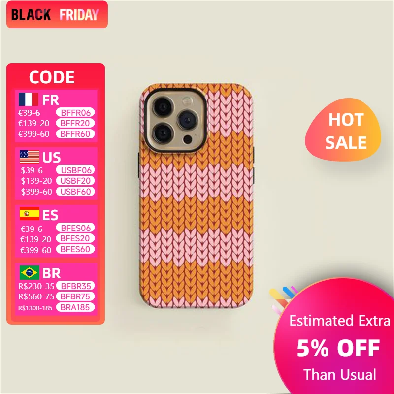 Advanced color sweater pattern 13/12 etc mobile phone case, two-in-one film case Apple 15/16 Pro Max