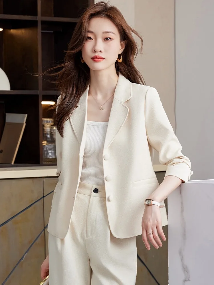 Coreano roupas populares estilo dinheiro velho mulher blazer preto senhora casaco design assimétrico rendas capaz deslocamento temperamento