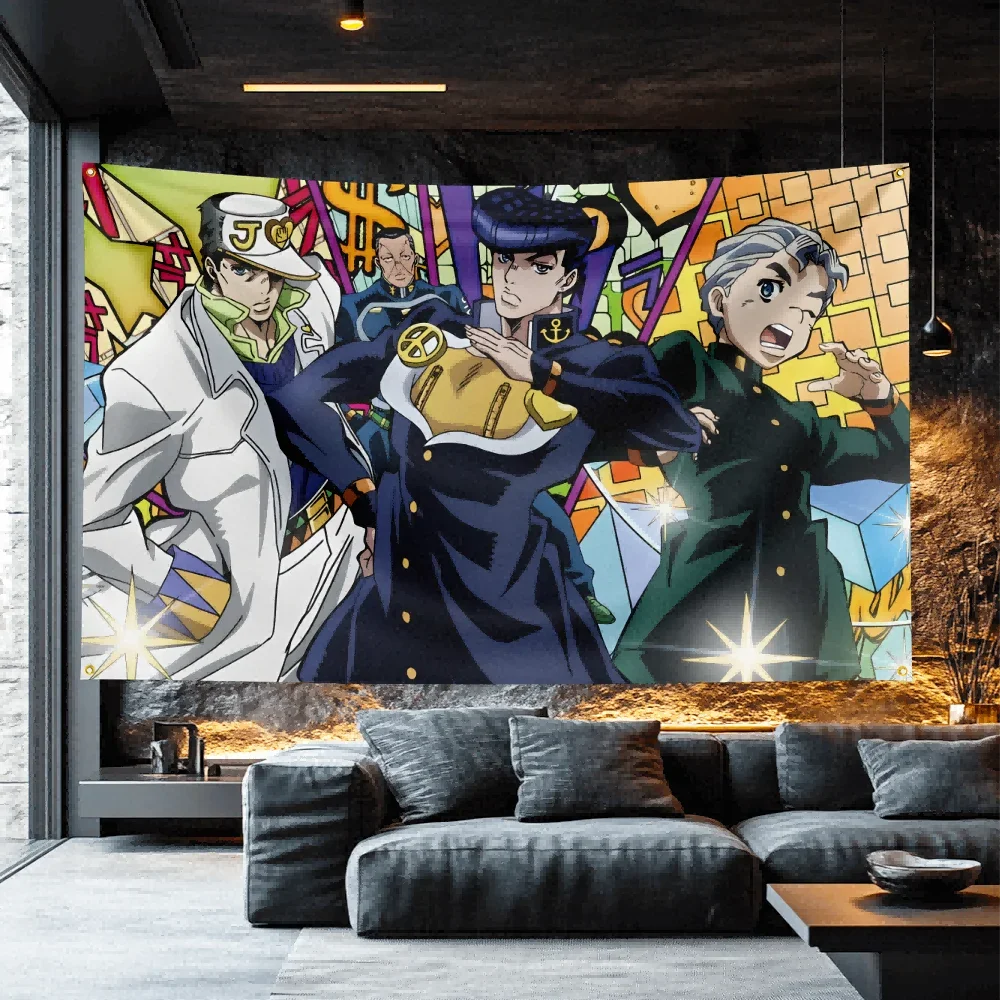 JoJo's Bizarre Adventure Tribute Movie Flag  Polyester Decorative Banner For Man Cave Wall Decor Cinema Fan Gift