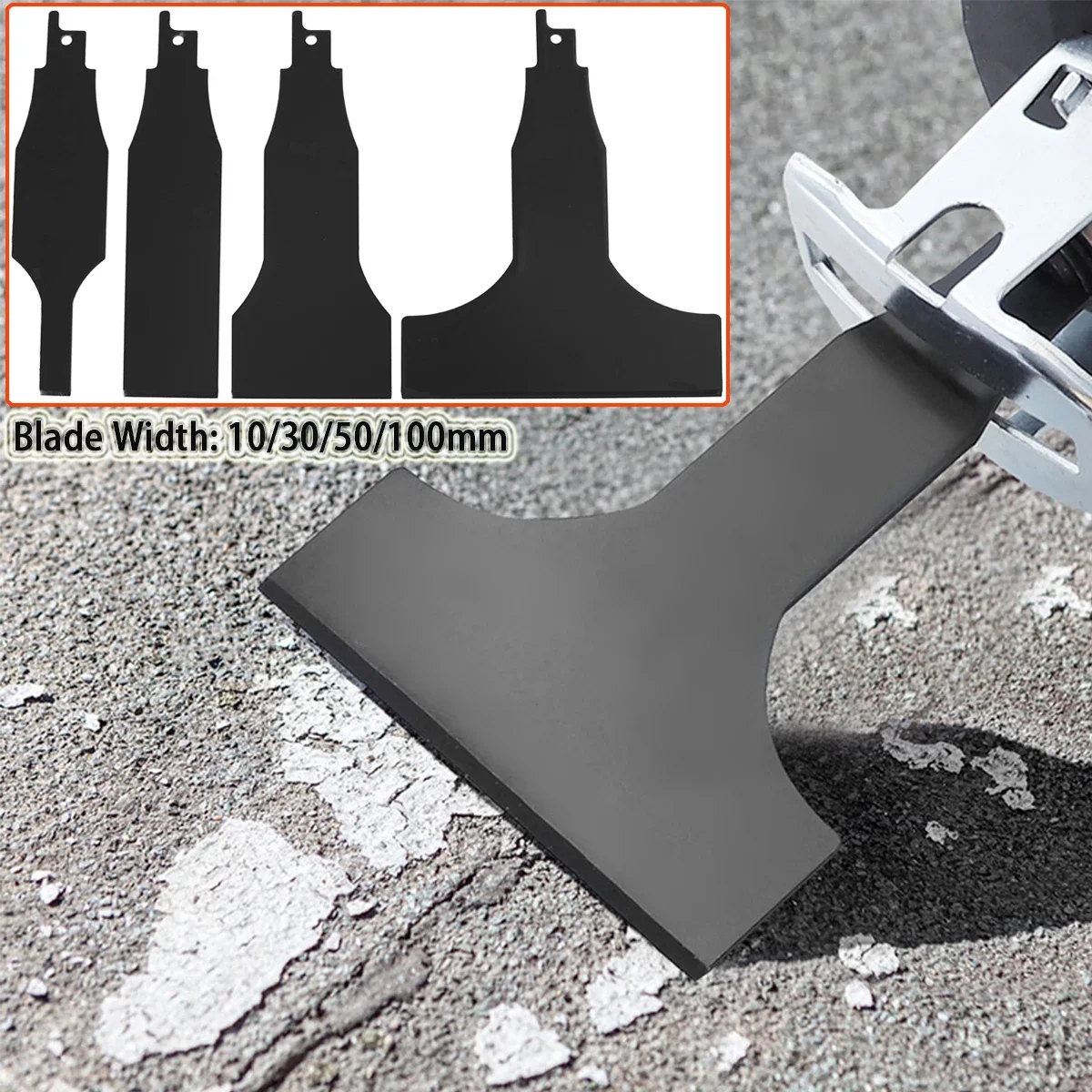 

4-Piece Heavy-Duty Scraper and Blade Set For Reciprocating Saws Steel Tile and Putty Removal Wall and Ground Cleaning-