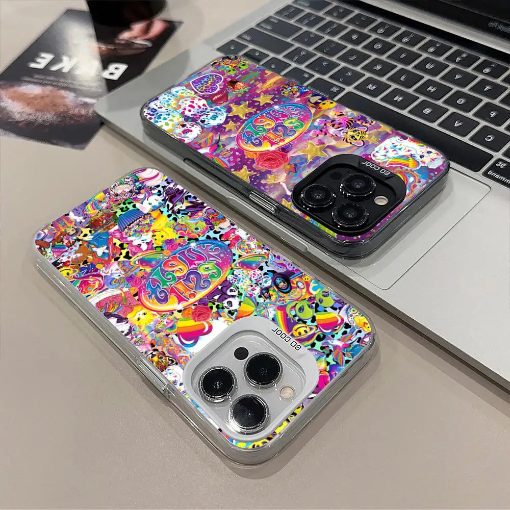 Color Lisa Frank Label Phone Case Matte Colored Silver For Samsung S26 S25 S24 S23 Ultra IPhone 17 15 14 16 13 Pro Max Plus Cove