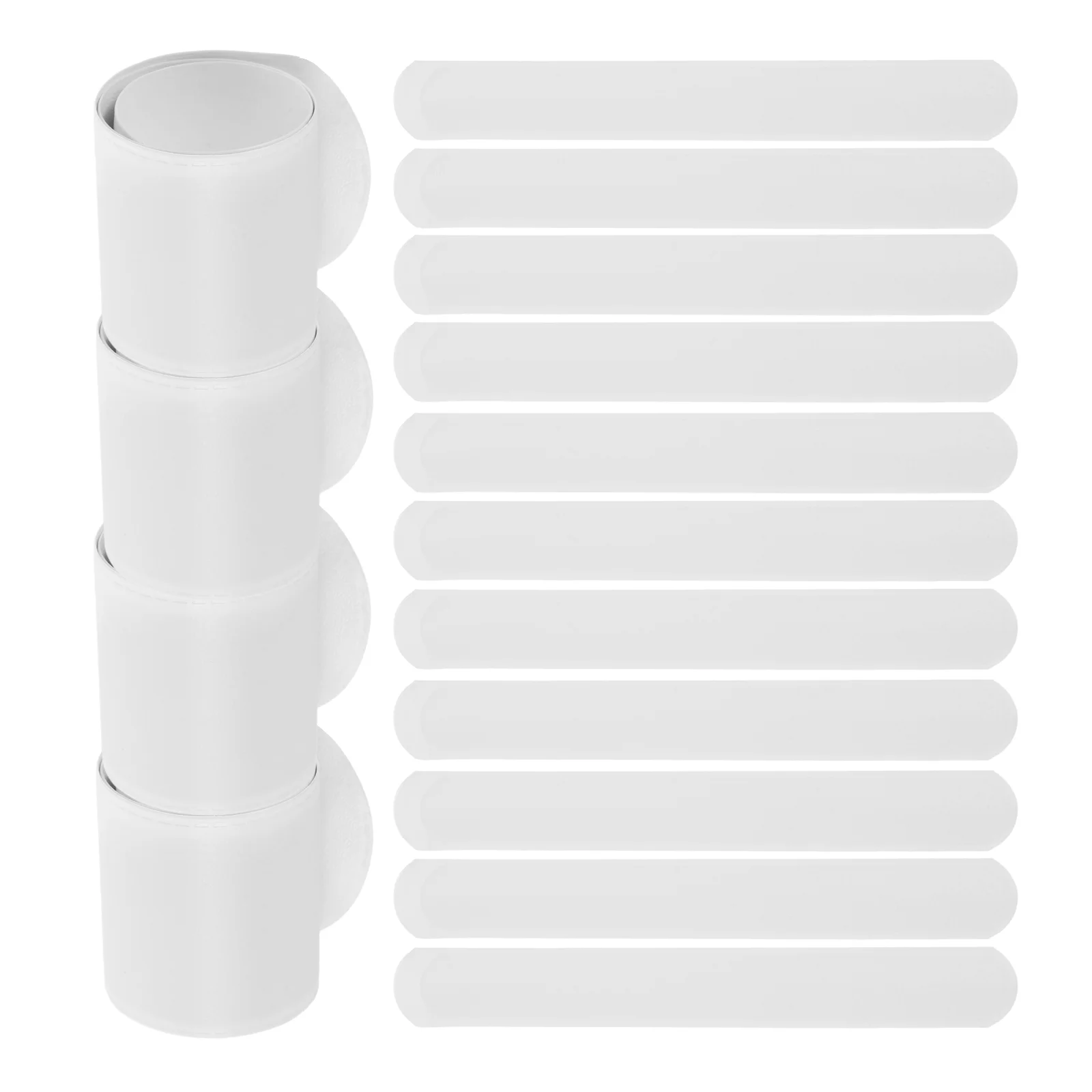 

30 Pcs White Slap Bracelets Pure Blank Double Sided PVC Kids Wristbands Bulk Favors Children Gifts Fun