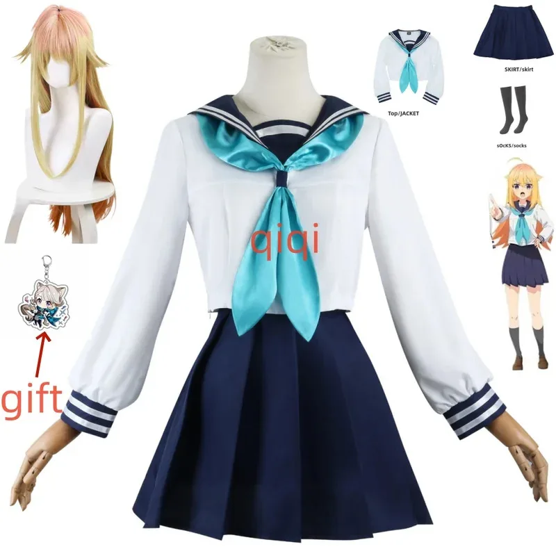 

Torako Koshi Cosplay Anime My Deer Friend Nokotan Costume Dress JK Sailor Skirt Uniform Wig Noko Shikanoko Outfit for Women