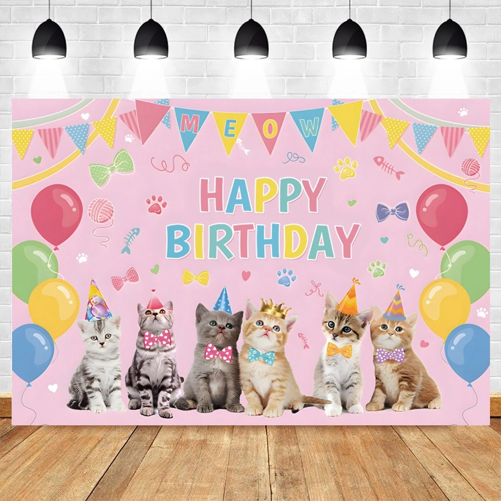 Mari Kita PAW-TY Latar Belakang Pesta Hewan Peliharaan Lucu Anjing Kucing Fotografi Ulang Tahun Latar Belakang Fotografi Potret untuk Foto Studio Photocall