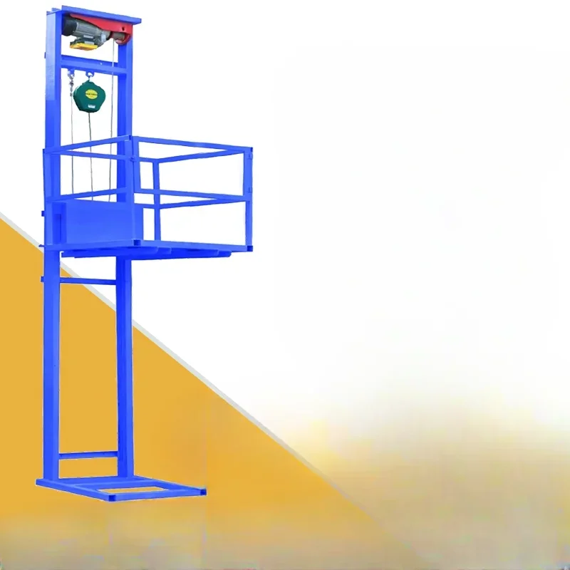 

Small electric freight elevator warehouse loading and unloading guide rail type heavy lifting platform