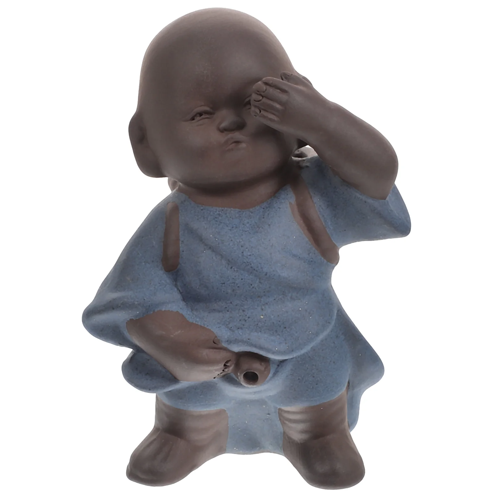 

Ceramic Small Monk Statue Tea Pet Compact Tea Table Ornament Indoor Outdoor Monk Decor Miniature Ceramic Sculpture