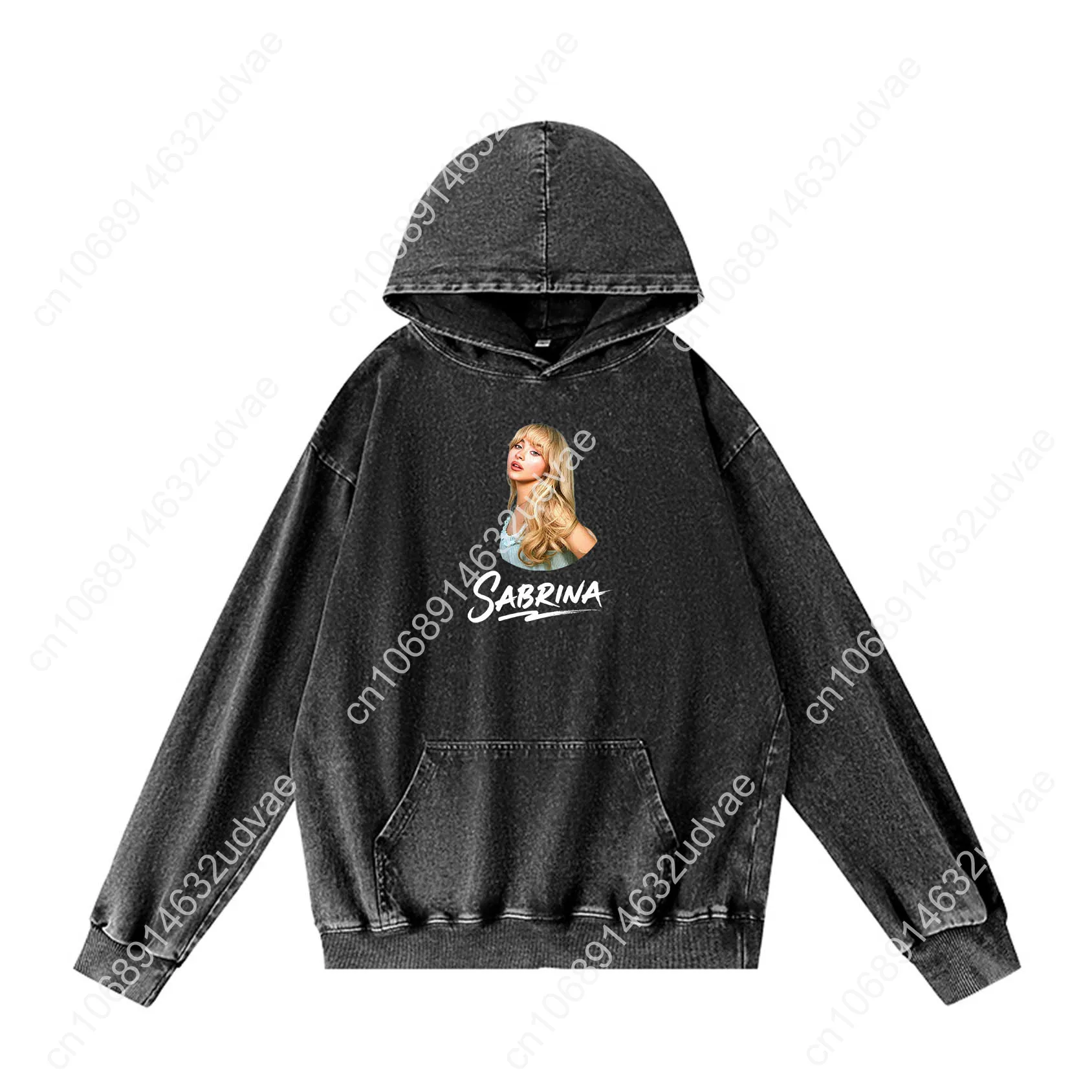 Sabrina Carpenter 후드 레트로 후드 티셔츠 남자 여자 빈티지 풀오버 포크 가수 스웨트 셔츠 포켓 맞춤형상의