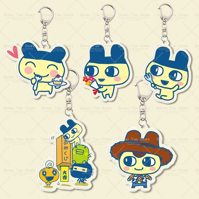 Cartoon Tamagotchi Style Acrylic Keychain Cute Key Ring Charm Backpack Pendant Accessory for Fans Gift