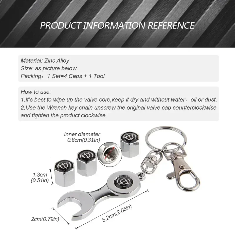 Car Accessories Auto Wheel Tire Valve Stems Caps Mini Keychain for Brilliance V3 V5 H530 H230 H330 H320 FRV FSV BS6 M2 BS4