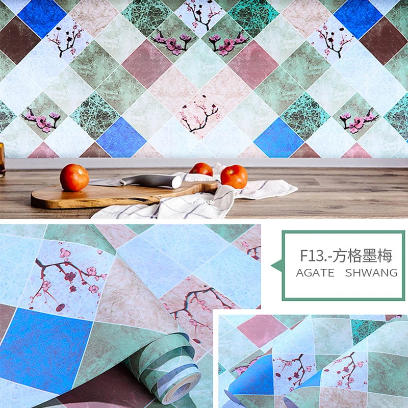 Kitchen Stove Oil-proof Sticker Waterproof High Temperature Resistant Wallpapers Kitchen Decoration Self Adhesive Contact Paper