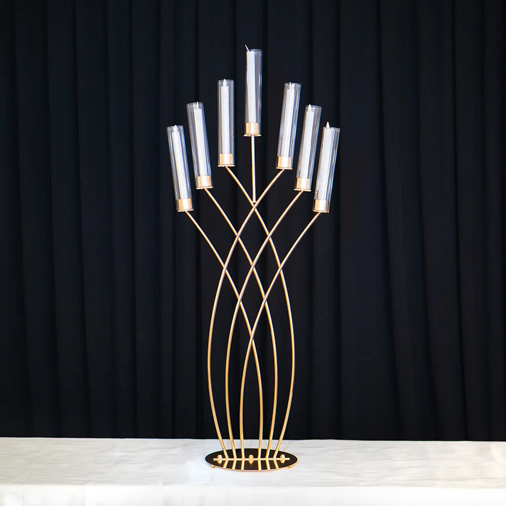 

Cross-border special for new wedding props mermaid road lead birthday party wedding hotel main table candlestick decoration flow