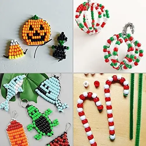 1000Pcs 6X9mm Plastic Barrel Pony Beads for Necklace,Hair Beads for Braids,Key Chain,Jewelry Making