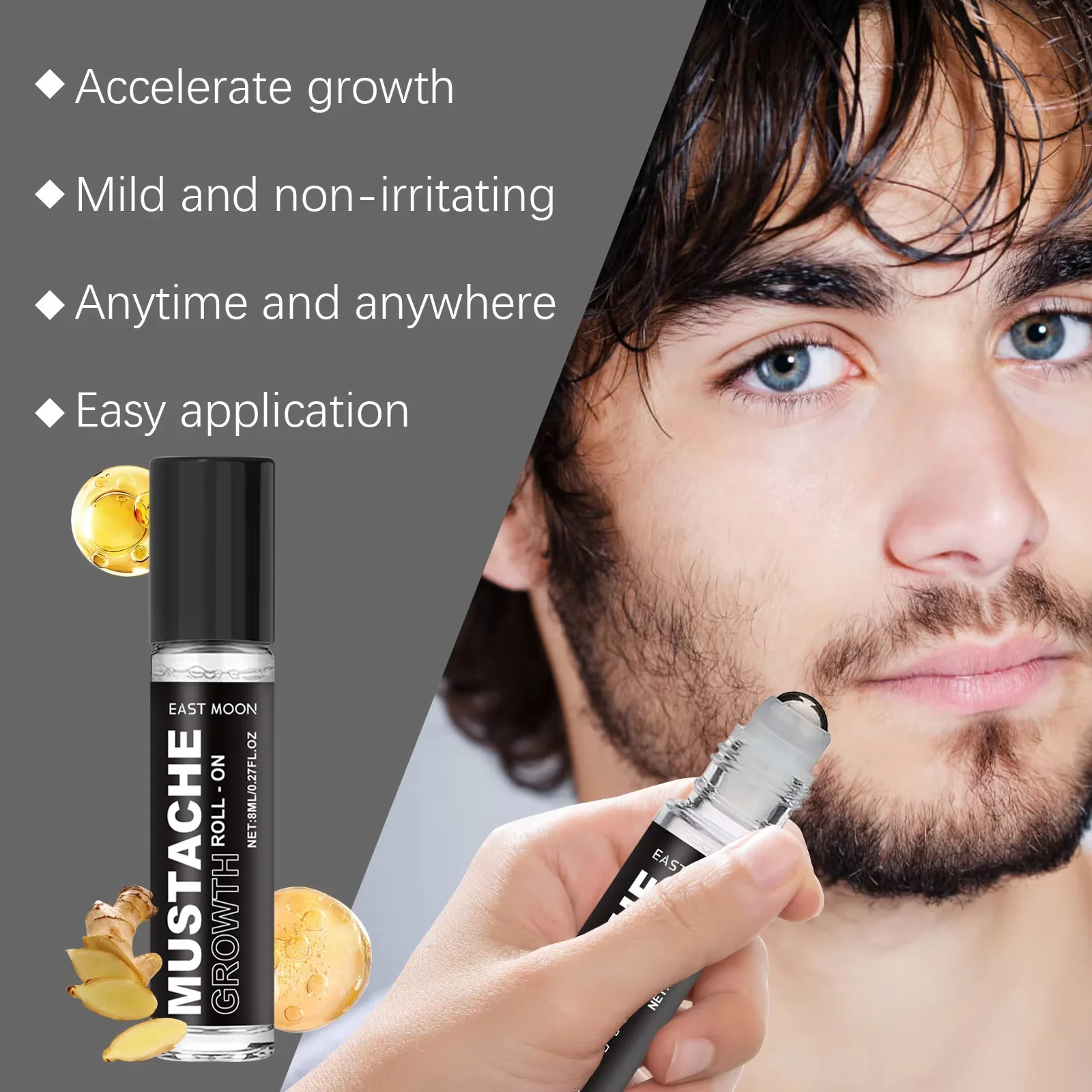 زيت نمو شارب الزنجبيل يقلل من فقدان المغذي العميق علاج التدليك تحسين تنعيم التصميم تليين زيوت العناية باللحية #6