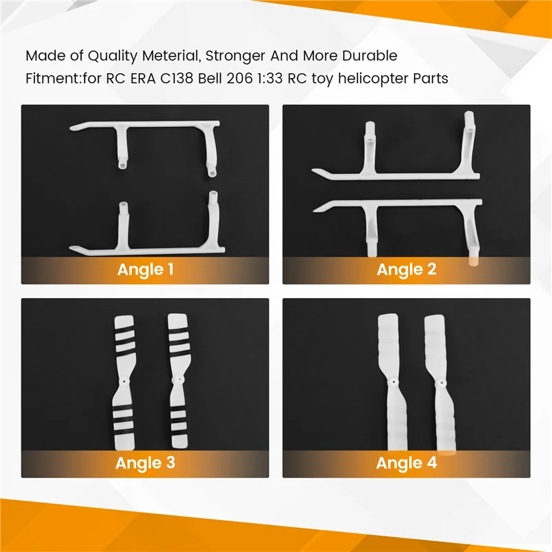 Kit de train d'hélicoptère et Rotor arrière C138, mise à niveau d'hélicoptère CYGJ-RC pour RC ERA C138 Bell 206 1:33, pièces d'hélicoptère RC