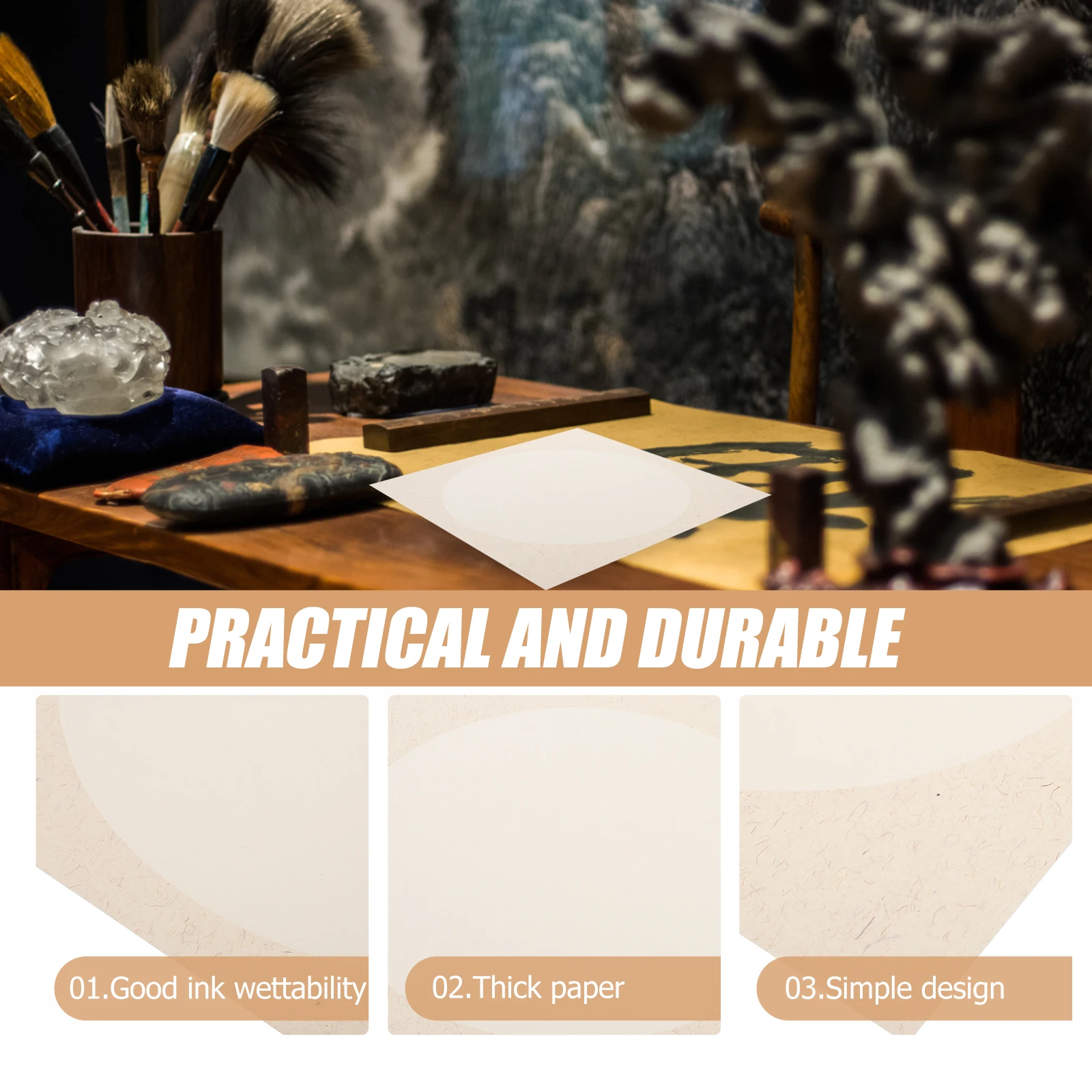 

10 Sheets Mirror Jam Chinese Calligraphy Paper Blank Xuan for Practicing Painting