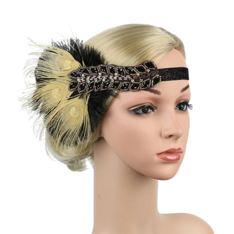 

Y1UB Headband for Women Elastic Ethnic Hair Hoop Halloween Wedding Party Bride Hair Accessories