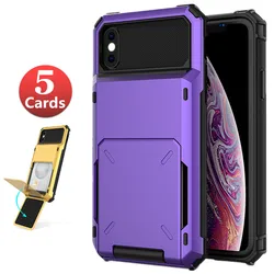 For iPhone 14 13 12 11 Pro 11 Pro Max 7 8 Plus XS MAX 6 Case Flip Card Slots Business Armor Cover For iPhone X XS XR 7 7+ 6 6S