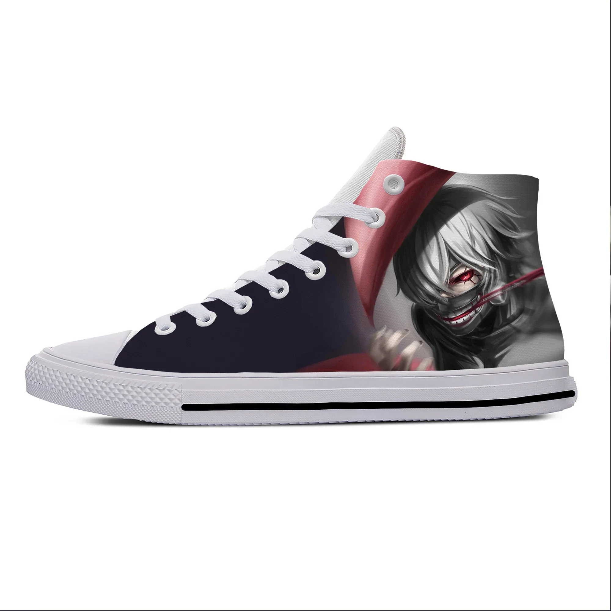 Heißer Sommer cool Anime Manga Kaneki Ken Tokio Ghul lustige Freizeit schuhe Männer Frauen Mode Turnschuhe High Top klassische Board Schuhe