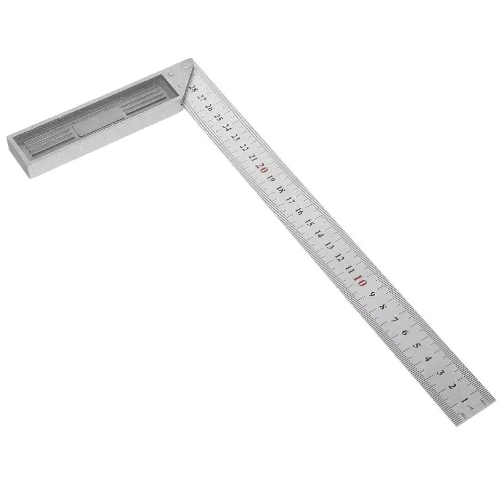 Aluminum Handle Measuring Angle Square Ruler Stainless Steel 90 Degree Right Angle L-Shaped Ruler with Scale Right