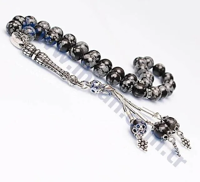 IQRAH Obsidian Stone Rosary (925 SETTING SILVER)