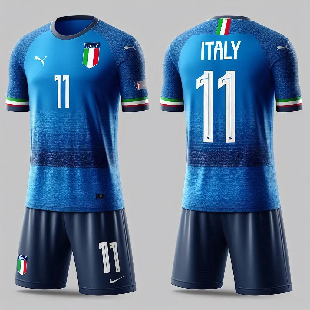 2024 European Cup Italy Jersey New Colorblock Design Adult Size Ronaldo Messi Sets for Children Football Children\'s Clothing