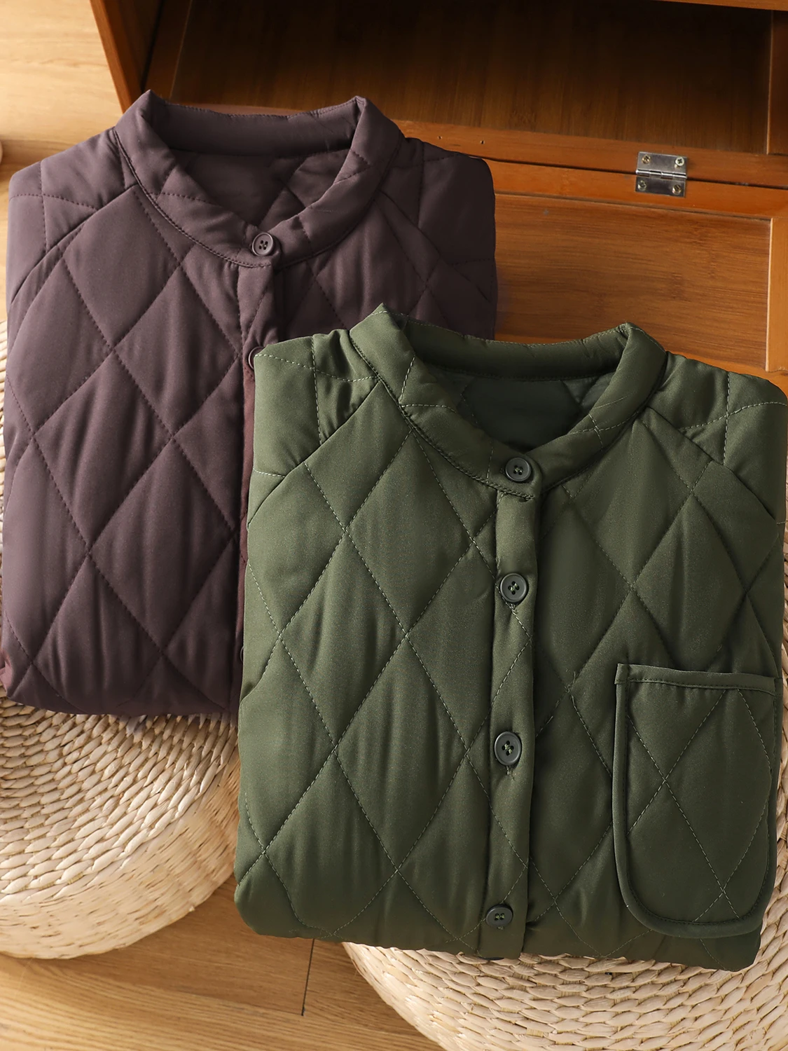 

Winter Cotton Jaet Women's Soft Lightweight Warm Waed Cotton Clothing Commute Sle Loose Fit Thiened Long Sve Coat