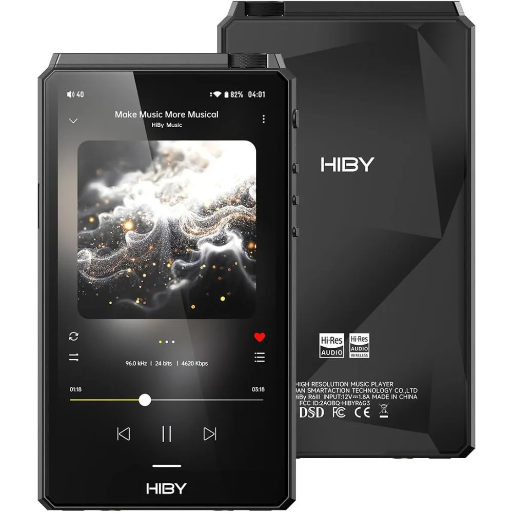 

Hi Res Audio MP3 Player Android 12 Bluetooth 5.0 WiFi Class A AB Amp 64GB 2TB Expandable Memory DAP