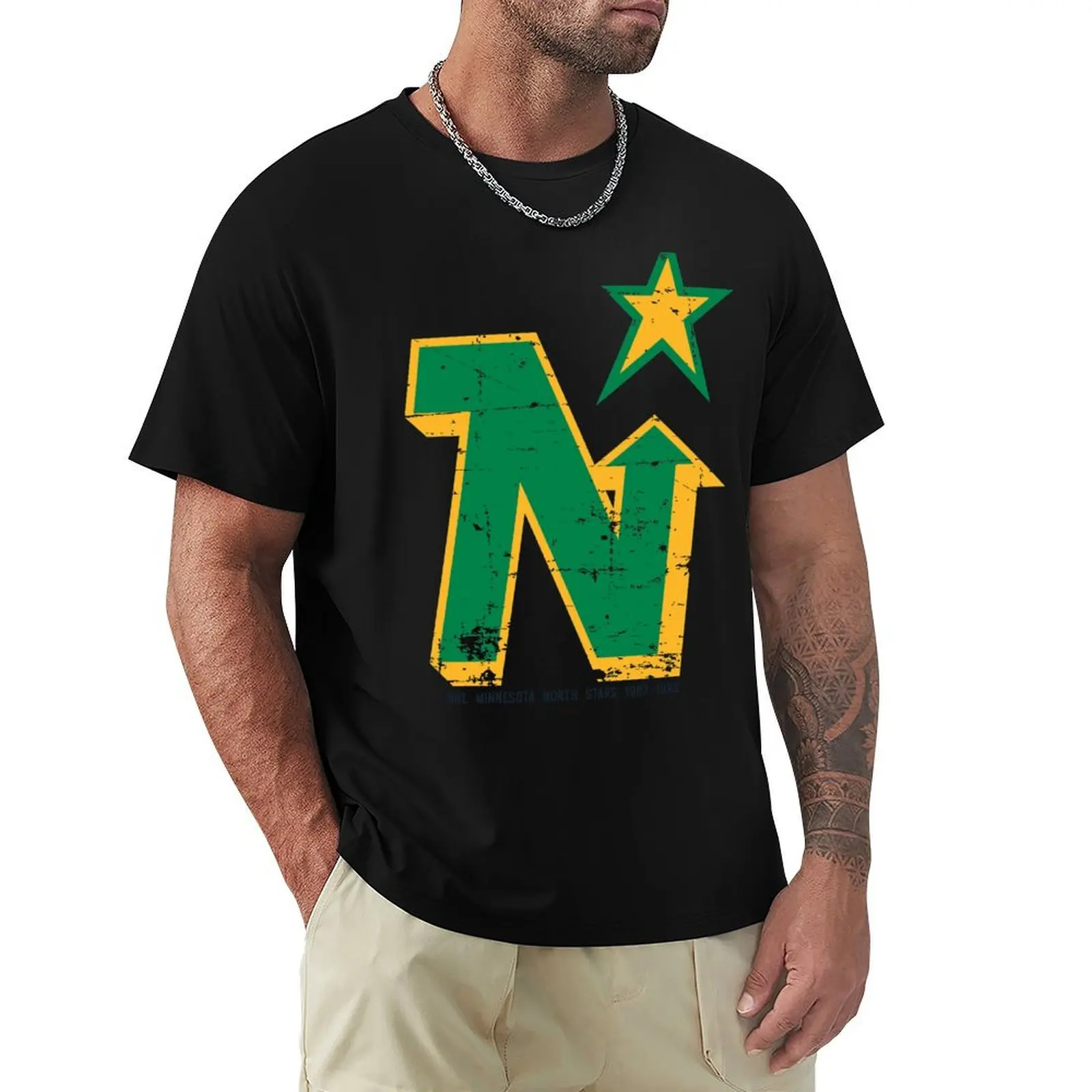 Minnesota North Stars T-Shirt Simple Casual Short Sleeve Tee