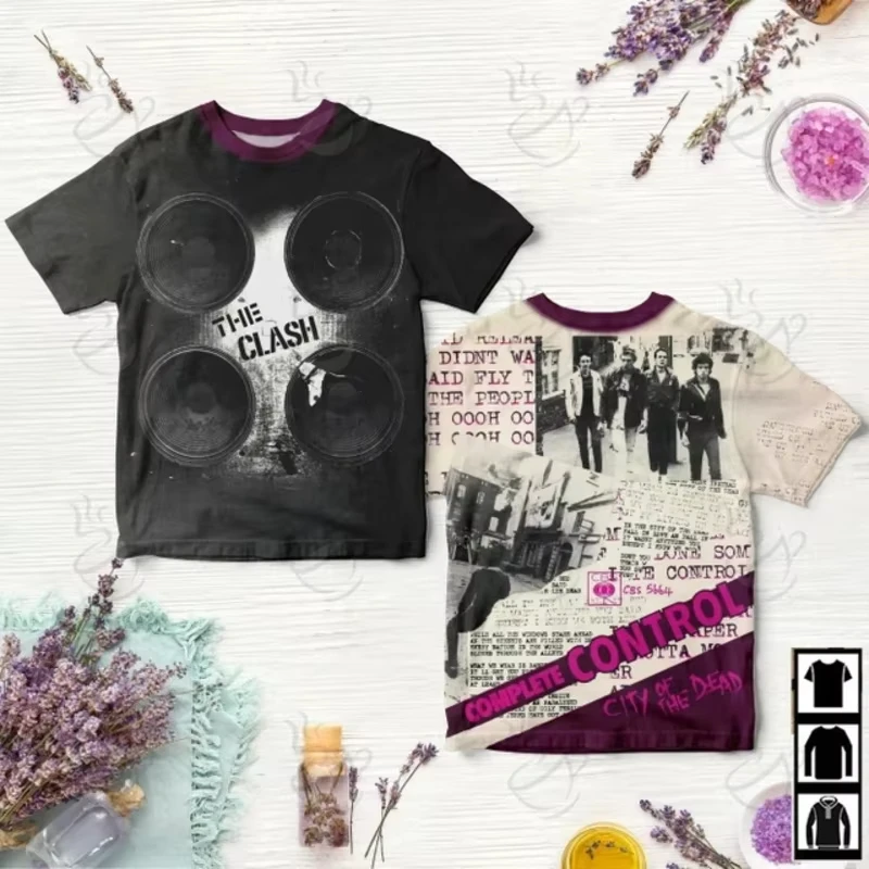 خمر روك الصراع الفرقة ثلاثية الأبعاد تي شيرت مطبوع الرجال النساء موضة المتضخم قصيرة الأكمام التي شيرت الاطفال الهيب هوب بلايز تيز جولة 2025 #2