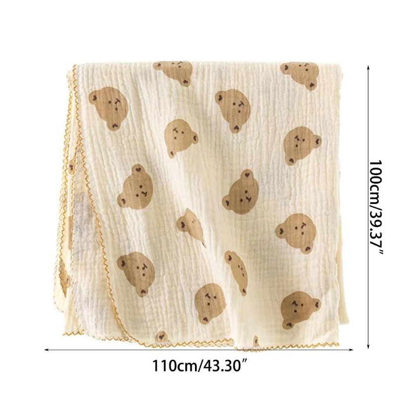 Cotton Swaddle Blanket Baby Floral Print Muslin Diaper New Born Crinkle Fabric Stroller Cover