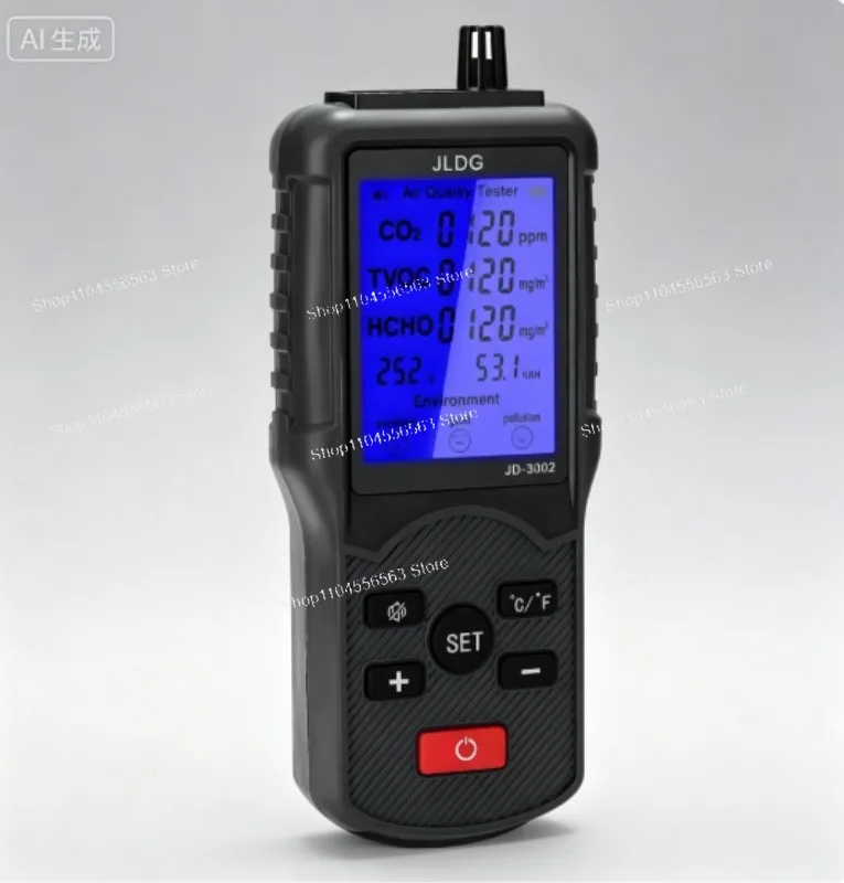 

Детектор качества воздуха JD-3002: Монитор CO2, HCHO, TVOC, измеритель температуры и влажности, многофункциональный анализатор