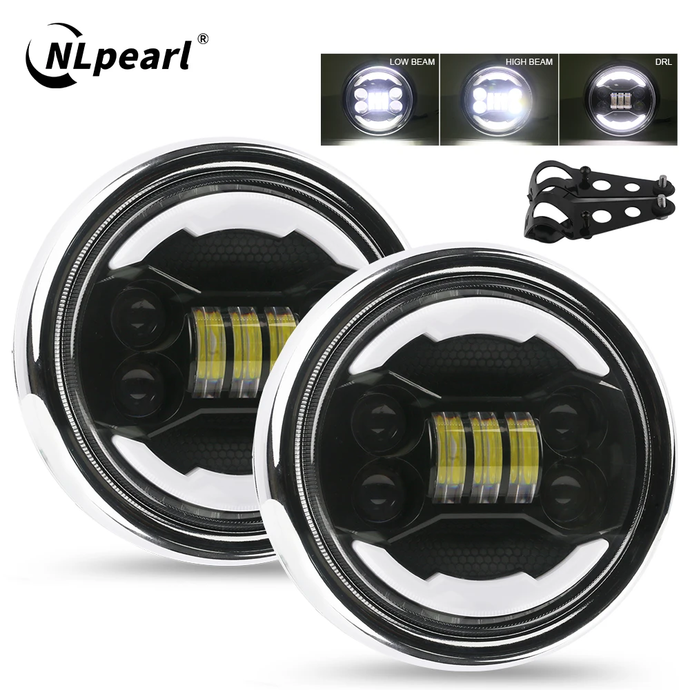 

5.75 Inch Motorcycle LED Headlight DRL Angel Eyes Motorcycle Headlamp for Harley Dyna Iron Sportster Softail Led Moto Headlamp